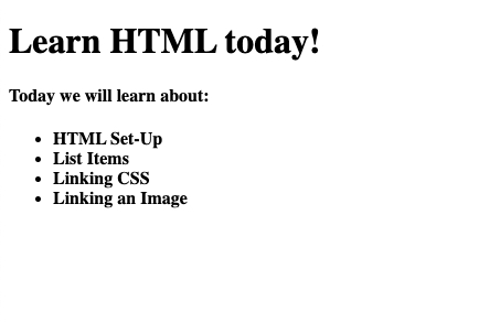 Example image of deployed html code